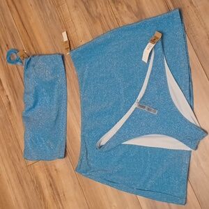 Pink Victoria's Secret Shimmer Bikini with Skirt